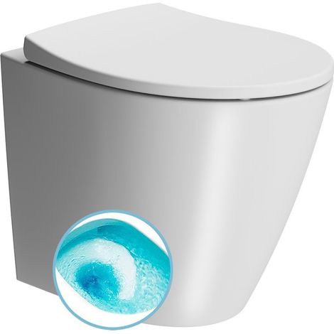 Cuvette MODO, Swirlflush, 37x52cm, siphon en S/siphon en P, blanc double mat (1/2)