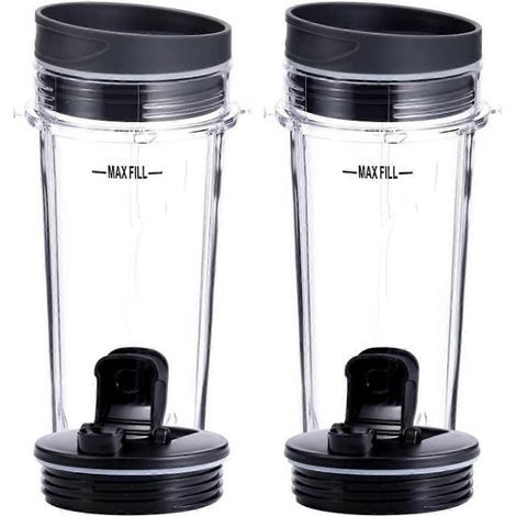 2 pièces 16 OZ tasse avec Four couvercles mixeur pièces de rechange pour Ninja BL660 BL770 BL740 QB3000 BL810 mixeur (1/5)