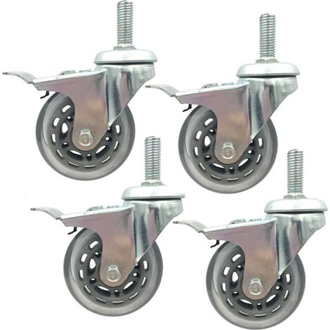 Bardusch-Roulettes meuble robustes 75 mm PU, tige 30 mm, frein, charge 135 kg, lot de 4 pièces M12 (1/5)