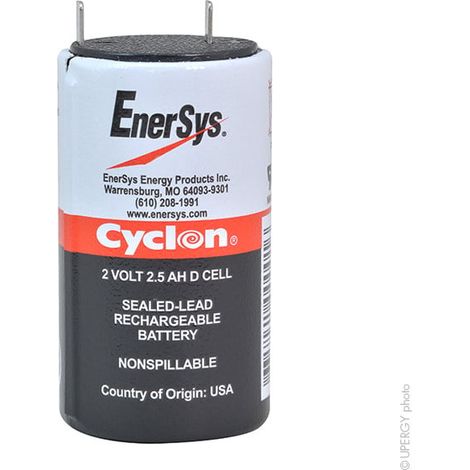 Enersys - Batterie cyclon Enersys 0810-0004 (D cell) 2V 2.5Ah F4.8 (1/3)