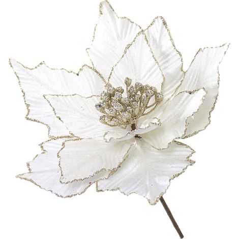 GARRYFIZH Composition florale et feuillue artificielle de Noël - Style B, étamines blanches, 24 x 28 cm