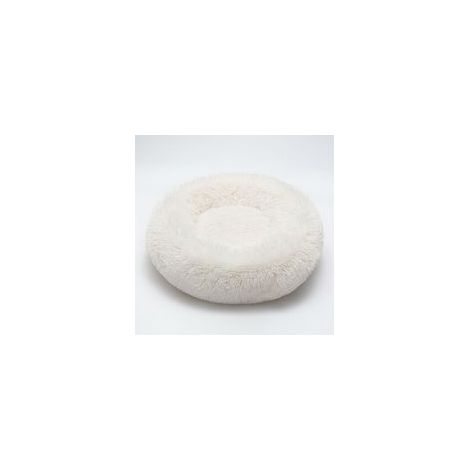Lit nid rond pour chat et chien, forme beignet ovale, blanc, diamètre 40 cm – (1/5)