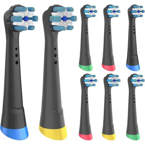 Aufsteckbrsten Kompatibel für Oral B IO Zahnbrsten (8er Pack Schwarz) - Zahnbrstenaufstze - Fr Oral B IO Modelle
