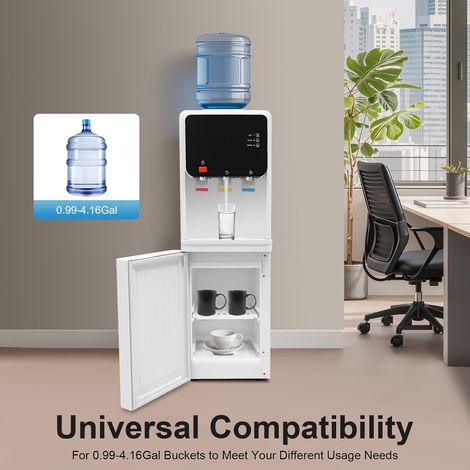 Kühler & Wasserspender Bodenstehender Flaschenwasserkühler für 4.5-18.9L Eimer,heißes/kaltes Wasser Elektrischer Wasserspender Wasserkocher,Heizung und Kühlung,2-layerer Speicherplatz (1/5)