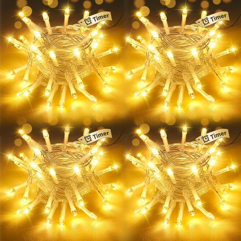 btfarm 4er-Pack batteriebetriebene Lichterkette mit Timer, 2 Modi – 3 m – 30 LEDs – Kleine, wasserdichte Lichterkette – Ideal für Weihnachten, Schlafzimmer, Partys, Hochzeiten, Garten und Halloween – (1/5)