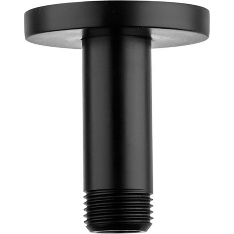 Balterley Modern Bathroom Round Ceiling Mounted Shower Arm Durable Brass Construction, 65x54mm - Black Finish