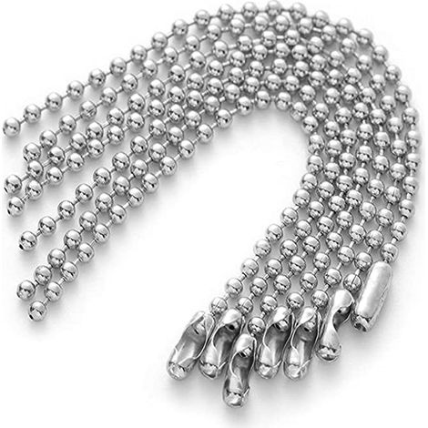 Chaîne de perles métalliques de 10 cm, 1 boucle métallique, accessoires pour rideaux verticaux, connecteurs de boucle à perles en fer de 4,5 x 6 mm (10 pièces)