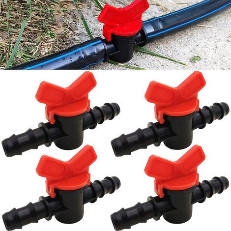 Raccord d'Irrigation, 4 Pcs Vanne Commutation d'Irrigation, vanne d'arrêt de tuyau d'arrosage, pour Le Contrôle de la Vanne d'eau de Jardin Extérieur (1/5)