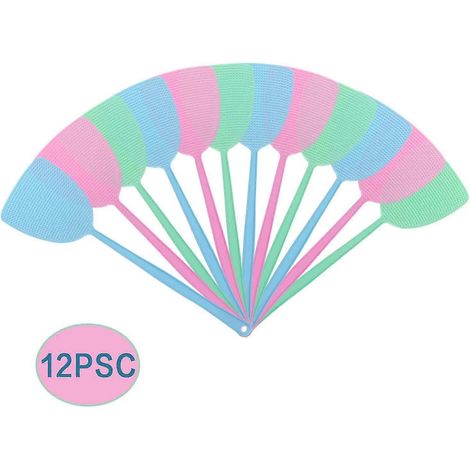 Lot de 12 tapettes à mouches, manche résistant de 44,5 cm, tapette à mouches manuelle, accessoire de cuisine (lot de 12) (1/5)