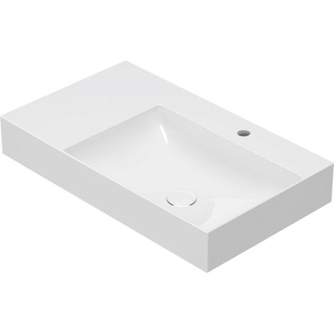 Lavabo in ceramica 80x47 cm Globo T-EDGE B6R80DBI Bianco - Ceramica (1/4)