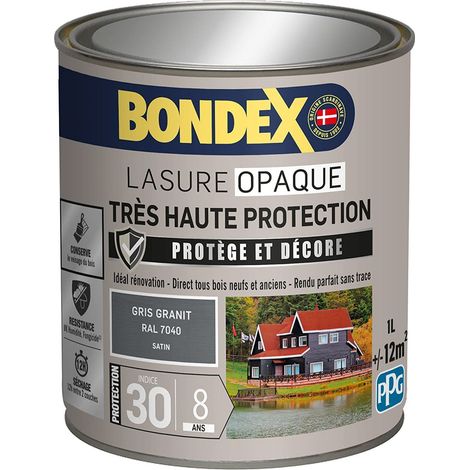 Lasure Opaque Très Haute Protection Extérieur Gris Ral 7040 1 L (1/5)