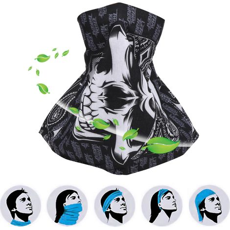 Cache-cou multifonction 4 pièces anti-UV pour sport et randonnée - protection solaire visage et cou