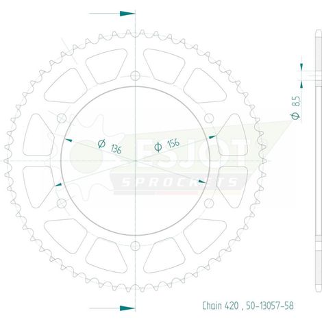 Couronne acier 420 - 58 dents - made in germany