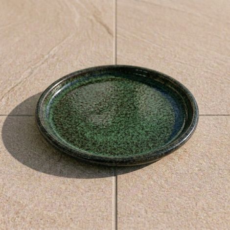 Sottovaso rotondo 20cm verde nebbioso (1/4)
