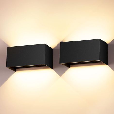 Applique murale LED 24W 3000K IP65 angle réglable 360° aluminium noir anti-oxydation (1/5)