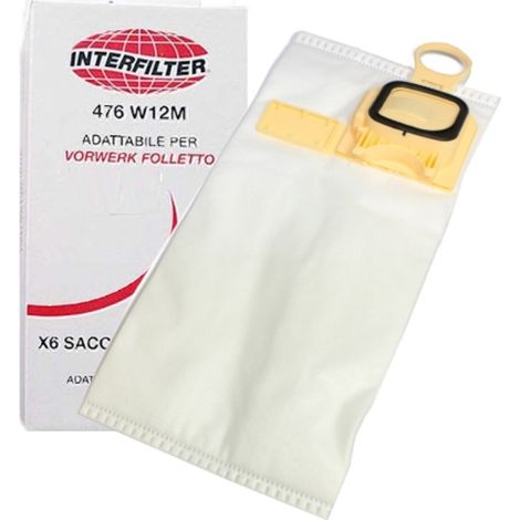CONFEZIONE 6PZ SACCHETTI FOLLETTO VORWERK VK 140 150 ADATTABILE DI QUALITA\'
