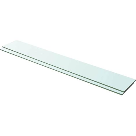 Lot de 2 Panneaux d'étagère Étagère de Rangement - Meuble de rangement Verre Transparent 100 x 15 cm BV333787 - BonneVie (1/3)