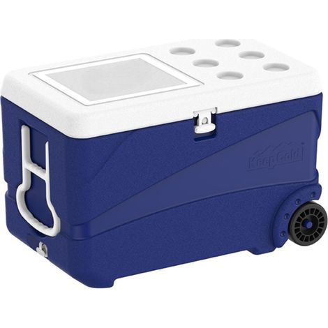 Deluxe Icebox Keep Cold Ghiacciaia Portatile con Ruote Blu 80L