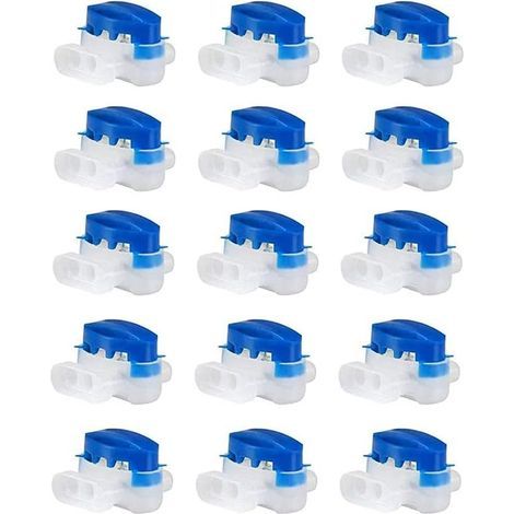 15 Pcs connecteur de câble étanche 3 trous connecteurs de fils électriques sertis connecteur de tondeuse à gazon rempli de gel avec, 314 Connecteurs de Câble Parfait pour Jardin et Extérieur (1/5)