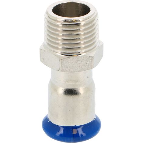 Jonction mâle fixe conique acier inox à sertir SERTIsteel Inox - Empreinte M 26x34 - Ø35 mm