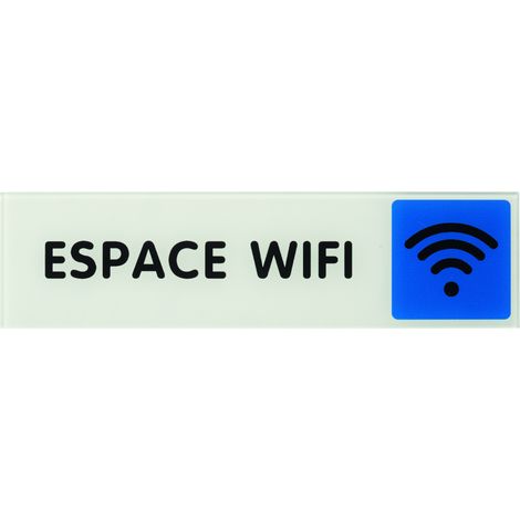 THIRARD - Plaque de signalisation Espace WIFI, plexiglass adhésif, 170x45mm - THIRARD (1/5)