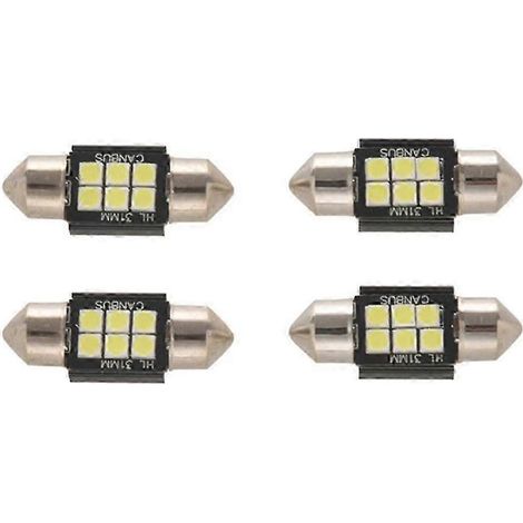 Lampadine a LED 400 compatibile con la luce interna dell'auto (targa, luce di cupola, luce di lettura luce mappa di cortesia, 31 mm, festoni DE3175 6428) (1/5)