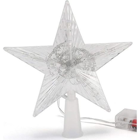 Etoile De Noel - 10 Led Blanc Chaud - Ornement Sapin Interieur - 1 Unite (1/4)
