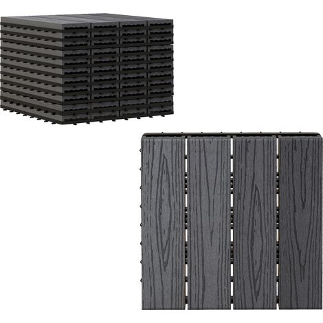 Terrassenfliesen – Netz-Terrassenfliesen – 11er-Packung, max. 1 m² Fläche – Klicksystem, sehr einfache Verlegung, Maße 30 x 30 cm