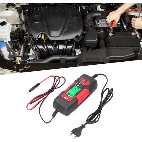 Chargeur de Batterie Automatique Intelligent 6V/12V avec Affichage LCD et Prise EU 220-240V (1/5)