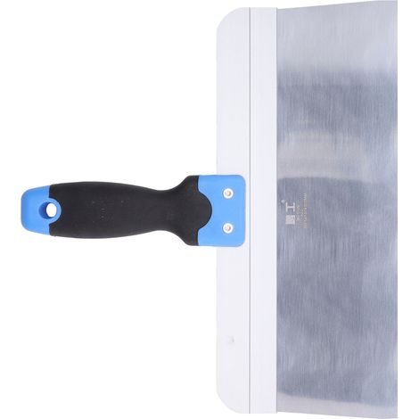 Couteau à enduire en acier inoxydable poli miroir 12 pouces 300mm, raclette de carrosserie avec manche antidérapant en caoutchouc souple (1/5)