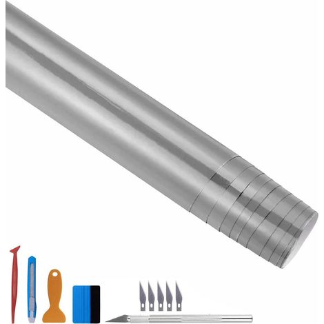 Hochglanz Vinylfolie selbstklebend, blasenfrei, 150x300cm Silber (1/5)