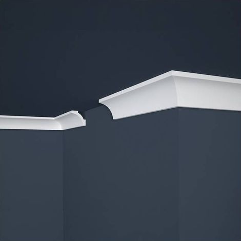 Decoon – Corniche de plafond décorative lisse en polystyrène 200x5x5 cm – Idéale pour finition intérieure – Facile à poser et à peindre