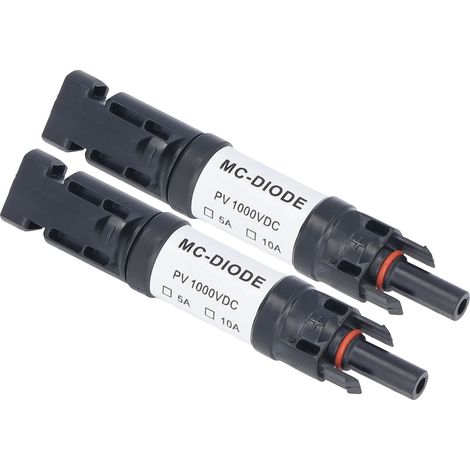 Packung mit 2 MC4 1000V Photovoltaik-Solarsteckern mit integrierter Sperrdiode, Modell MC-30D, 30A, CE+TÜV+RoHS+REACH219-zertifiziert (1/5)