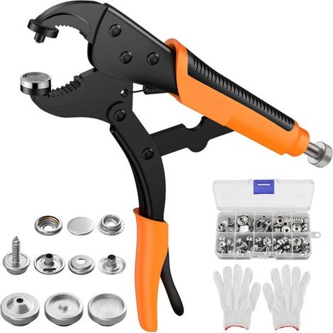 Pinza manuale per occhielli, con pinza e kit per occhielli, adatta per occhielli in telone e metallo kit per forare teloni, tessuti e tende da sole. (1/3)