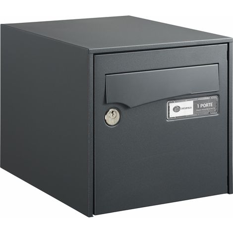 Decayeux – Boîte aux lettres loft Acler SF anthracite – Type mural – Acier galvanisé – Ouverture frontale – Dimensions 30x40x10cm