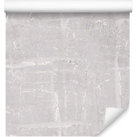 Carta da parati effetto cemento chiaro screpolato per soggiorno e camera da letto, 50x1000 cm (1/5)