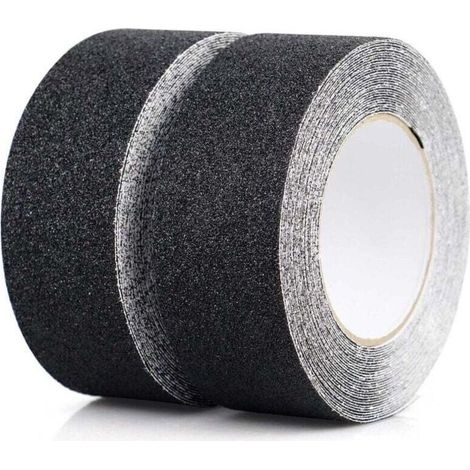 Pack Ruban antidérapant, Bandes antidérapantes avec Ruban adhésif antidérapant pour escaliers, Ruban antidérapant Solide, Autocollant, (5cm x 10m, Noir) (1/5)