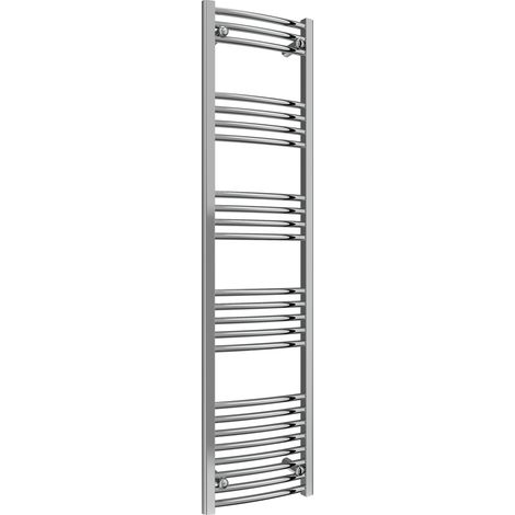 Reina Capo Curved Chrome Electric Towel Rail 1600mm High x 400mm Wide (+ Chrome On/Off Touch Element) (1/5)