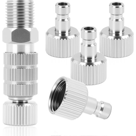 5-teiliges Schnellkupplungs-Adapterset für Airbrushes, mit 1/8-Zoll-Steckern und -Buchsen, einstellbarem Steuerventil, unverzichtbares Zubehör für Airbrushes und Kompressoren (1/5)