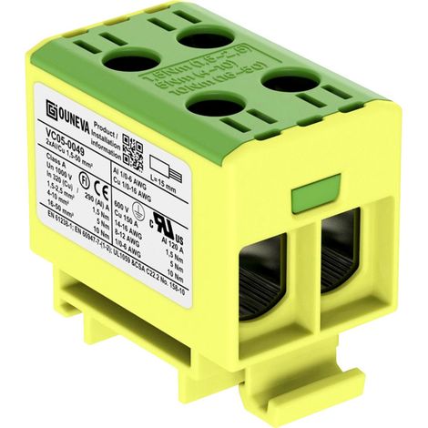 Ouneva Group VC05-0049 Verteilerblock  Schrauben  Gelb-Grün 1 St.