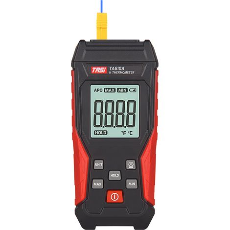 TASI Einkanal-Digitalthermometer mit Thermoelement-Sonden Typ K, Hochtemperaturmessgerät, LCD-Anzeige °C/°F, Temperaturmessfunktion