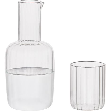 Jarra vidrio agua + vaso, 800 ml (1/2)