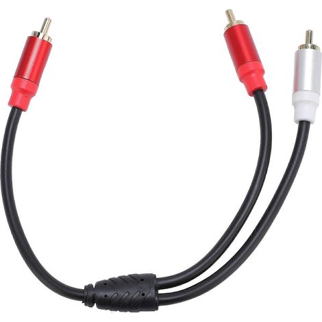 Câble audio mâle-mâle 11,8 pouces, répartiteur stéréo en Y pour subwoofer (1 mâle vers 2 mâles) pour DVD, TV et HDTV.