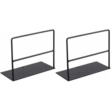 1 Paire de Serre-Livres en Fer forgé Support de Livre Simple Bureau Support de Magazine Noir (1/5)