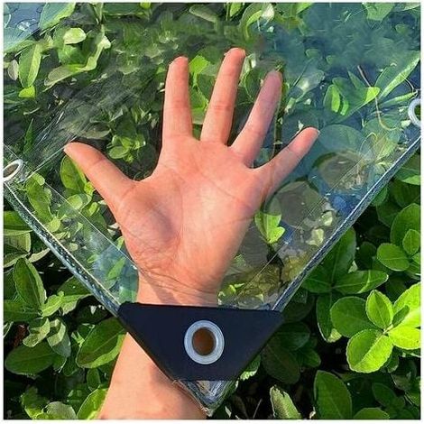 Waterproof Tarp Clear PVC Tarp with Grommets Insulated Tarp for Garden Patio Plants Clear Weatherproof Tarp (1.2m x 1.5m) (1/5)
