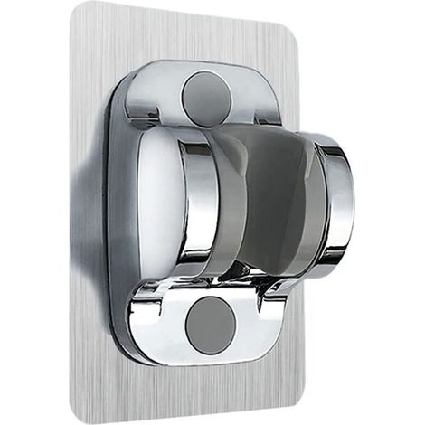 Support de Douche à Main sans Perçage,Support de Pommeau de Douche Mural avec à Angle Réglable,Imperméable,Adhésif Puissant,Universel Support de Douche pour Salle de Bains(Argent) (1/4)