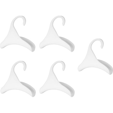 Un lot de 10 crochets blancs pour sacs, robustes et durables, légers et polyvalents, adaptés aux armoires, aux tringles de placard, aux dressings et autres endroits. (1/5)