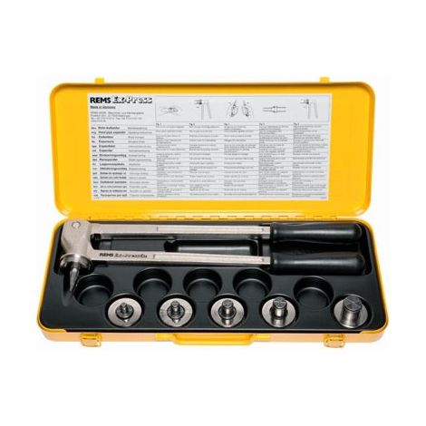 Rems – Coffret pince à emboîture 12-14-16-18-22-28-32 – Installation sans raccords – Poignées ergonomiques – Segments extra-longs pour tubes DVGW