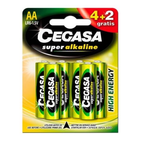 CEGASA batteria alcalina AA LR6 confezione blister da 4 pezzi.