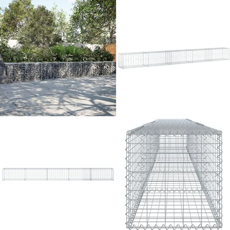 vidaXL Panier gabion avec couvercle 500x50x50 cm fer galvanisé (1/5)